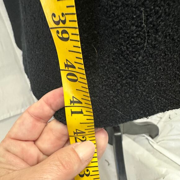 Vintage Lady Lambrell Black Wool Coat with Faux Fur Collar - Size M/L - Picture 5 of 12